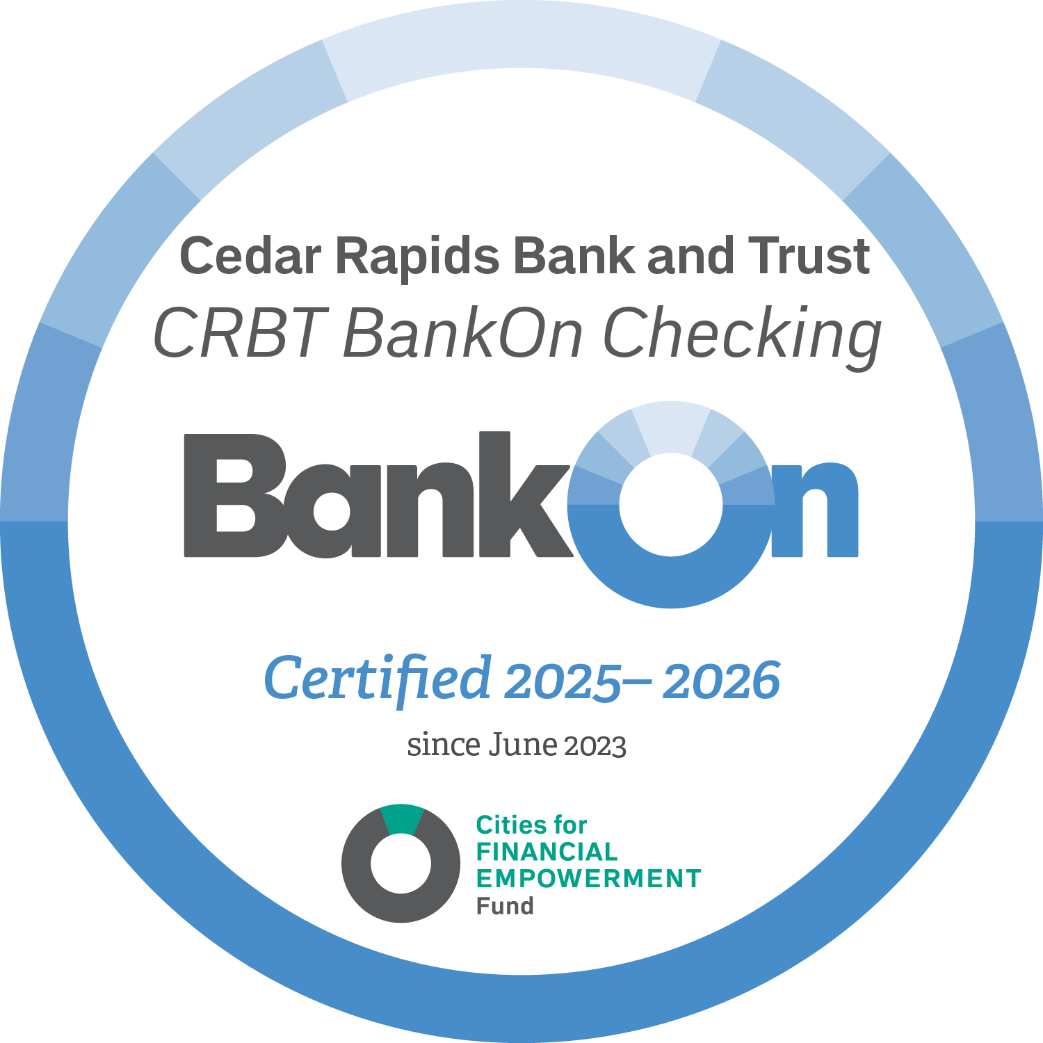 Crbt bankon checking 2025 2026